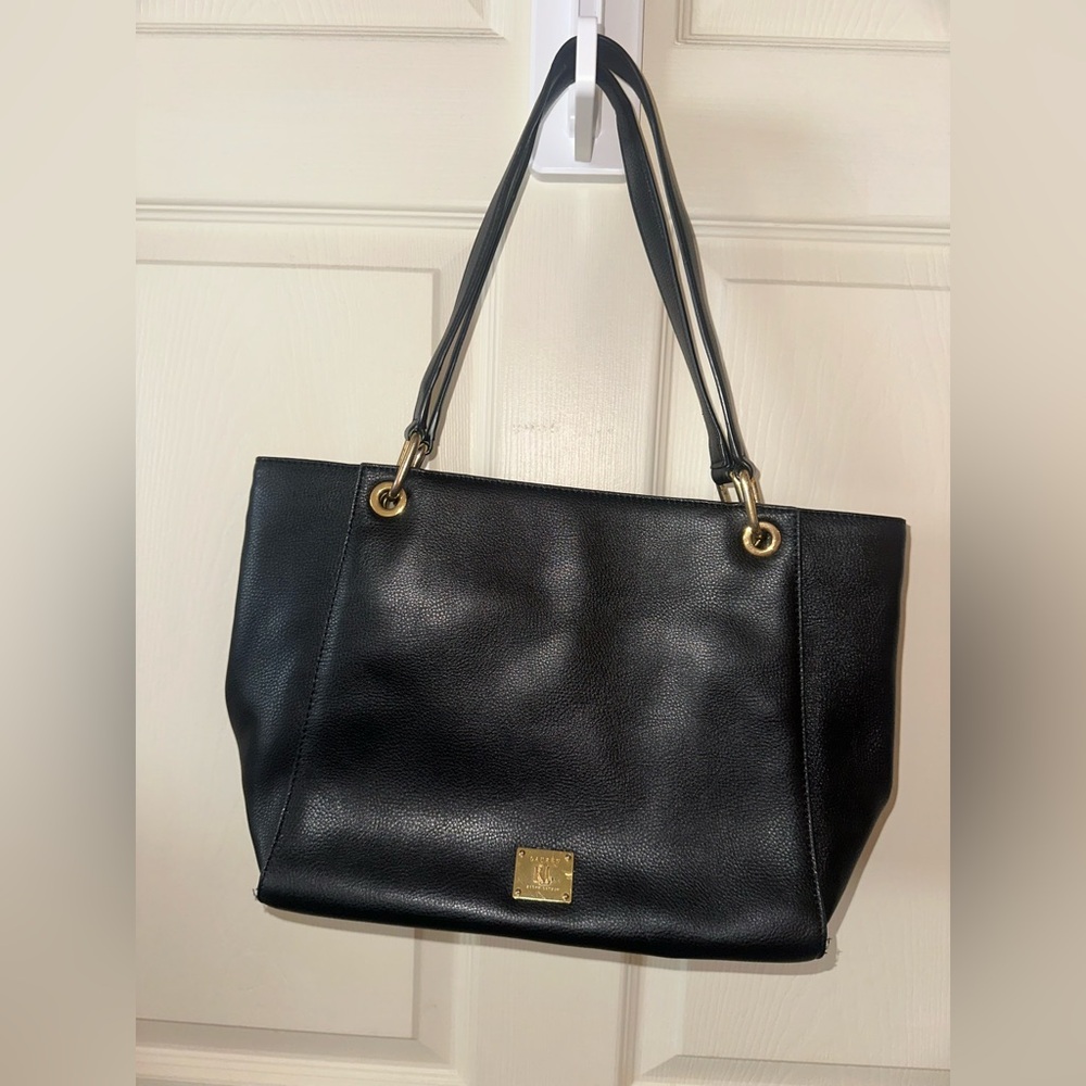Lauren Ralph Lauren Blue Tote with Gold Accents shoulder bag